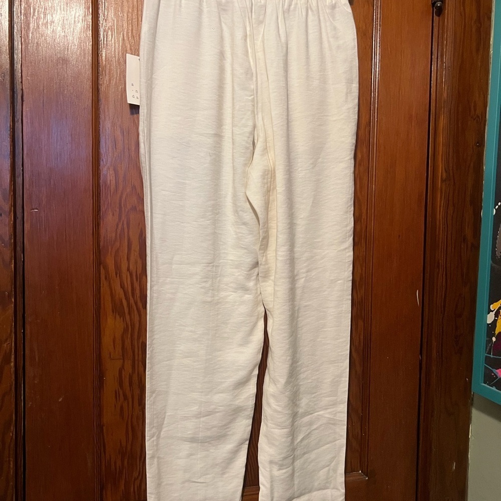 NWT a new day Cream Elastic Waist Pants XS - Picture 2 of 6